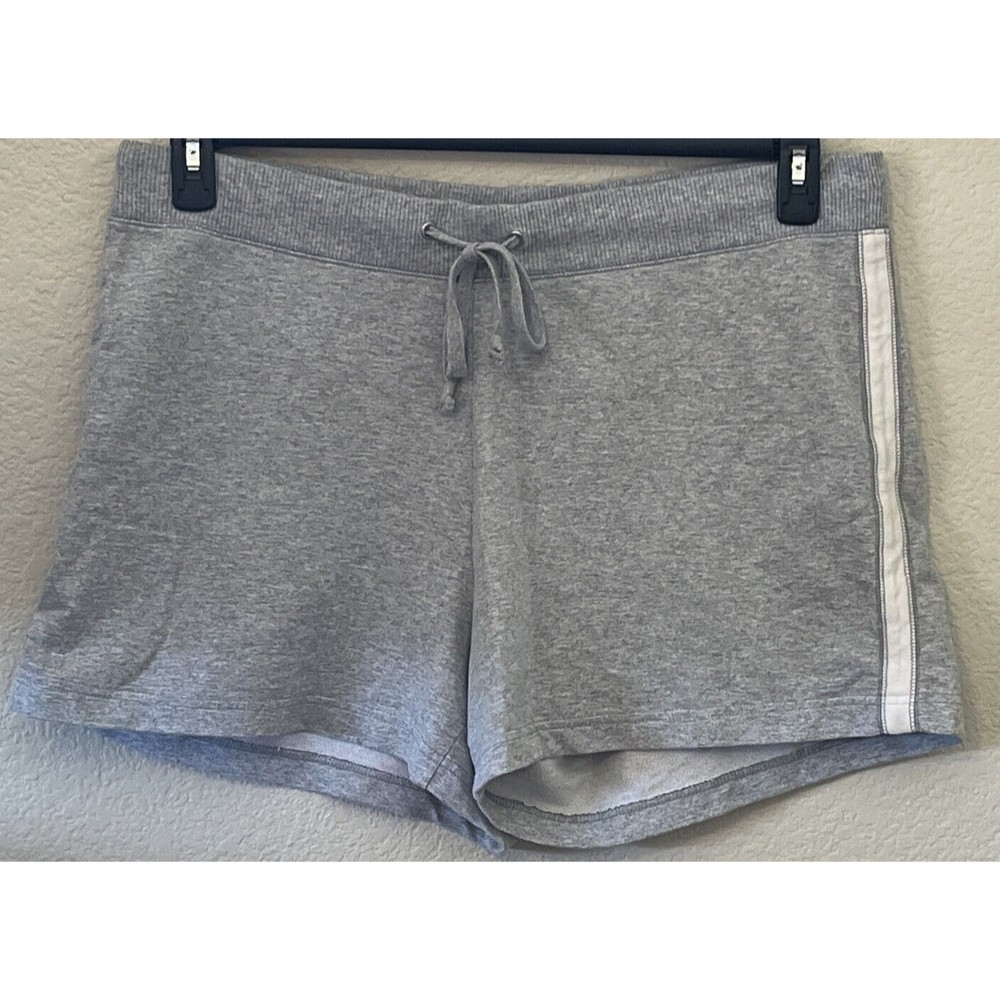 Lady Foot Locker Sweat Shorts Gray Mid Rise Drawstring Elastic Waist Size XL